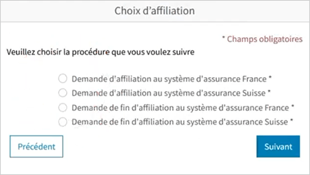 mutuelle frontalier suisse - droit d'option